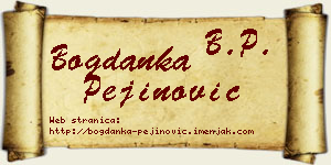 Bogdanka Pejinović vizit kartica